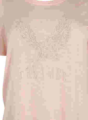 T-shirt med nitar och rund halsringning, Pale Blush, Packshot image number 2