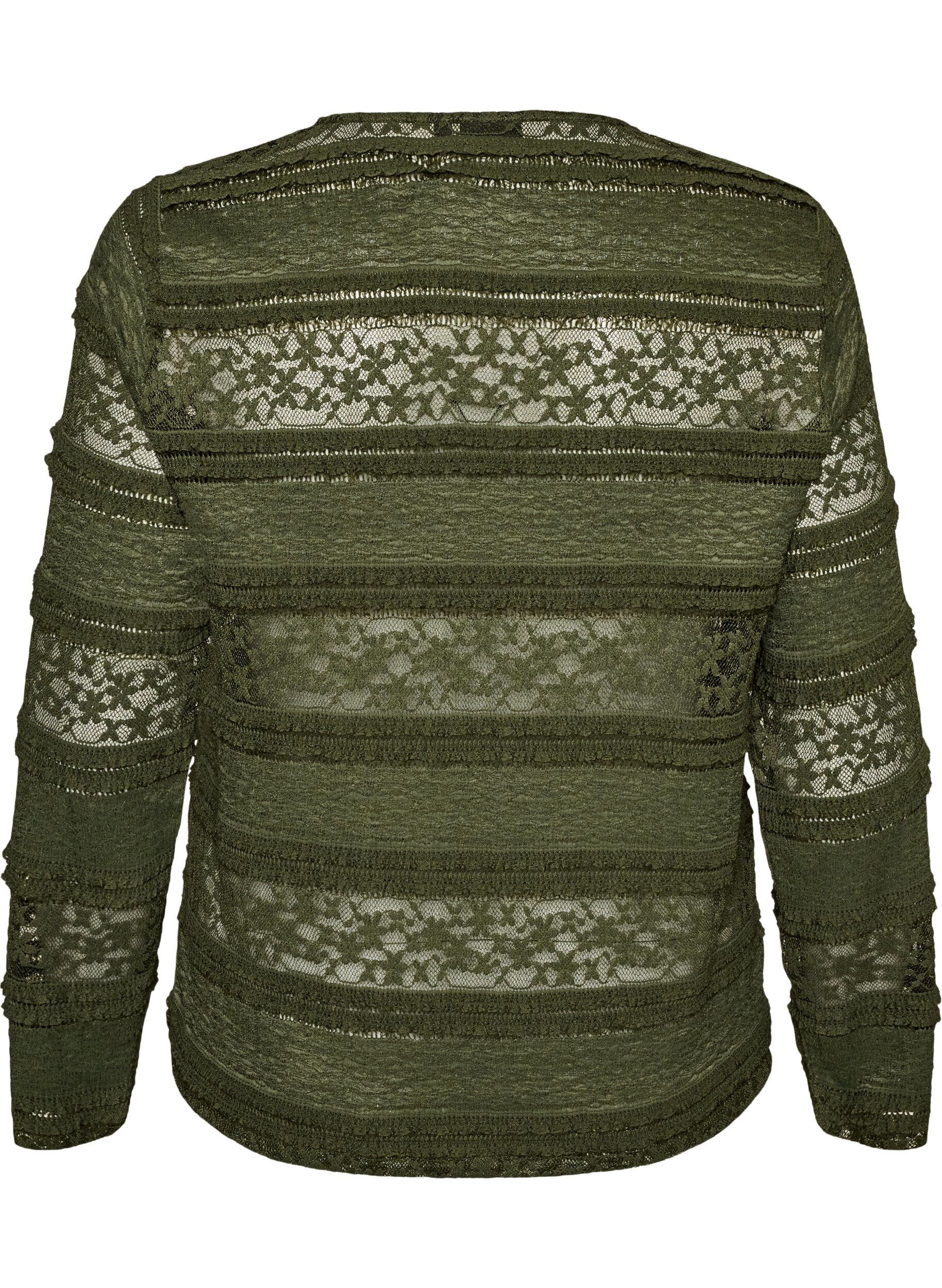 ZizziBlus i spets med l&aring;nga &auml;rmar, Gr&ouml;n, Packshot image number 1