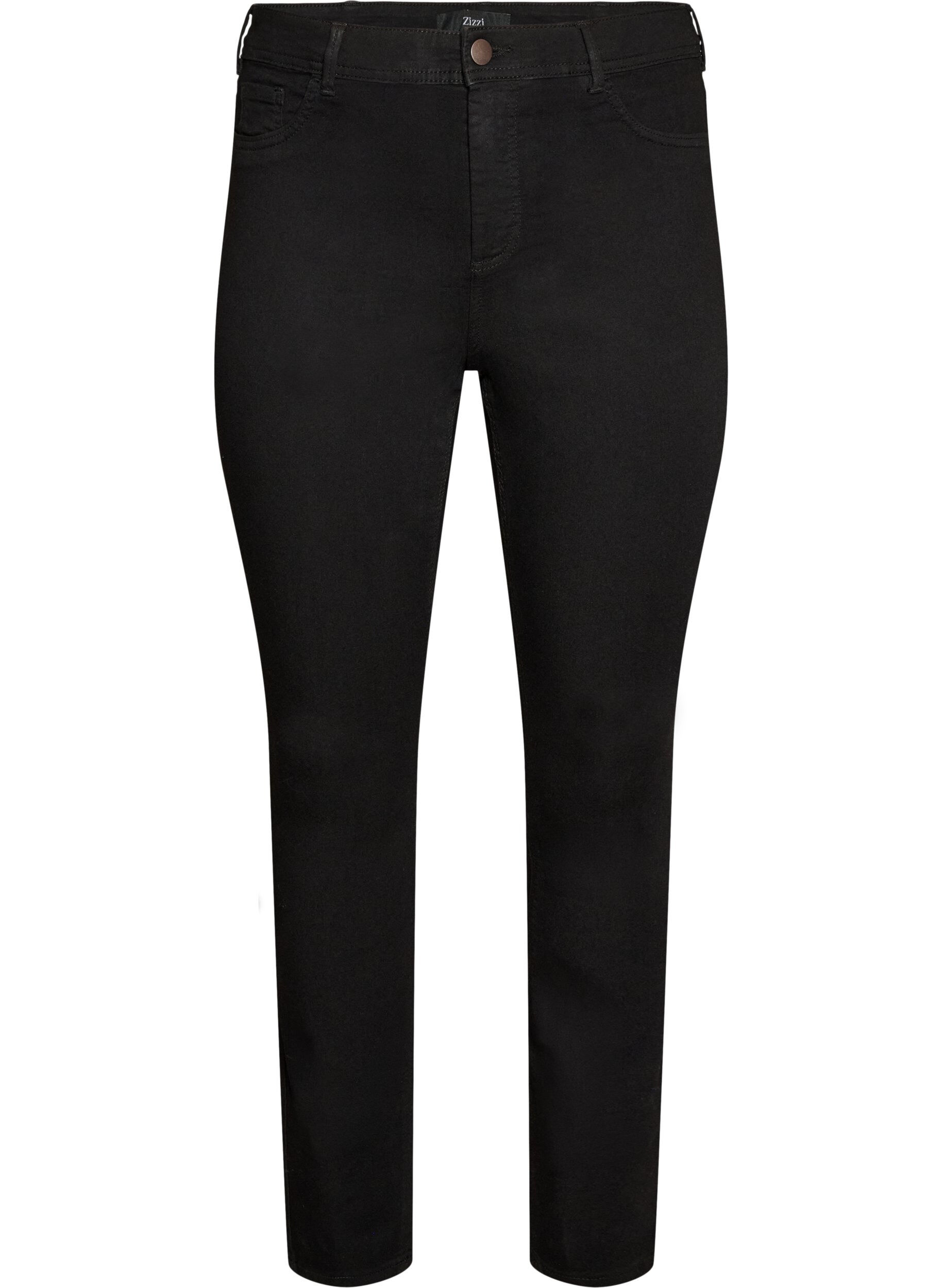 ZizziAmy super slim fit-jeans med h&ouml;g midja, Svart, Packshot image number 0