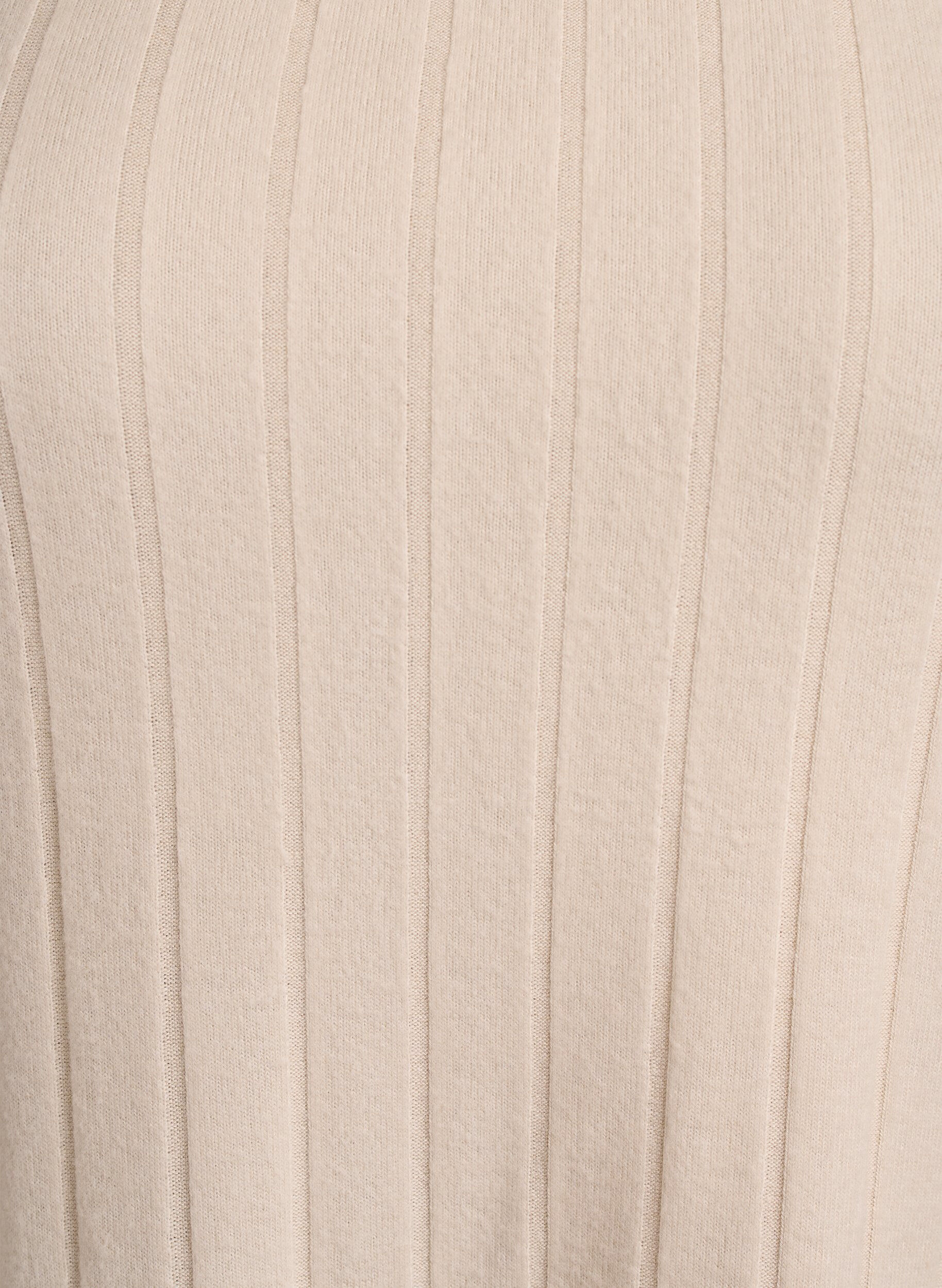 Zizzi Jerseyblus med fyrkantig halsringning och ribbad textur, Beige, Packshot image number 2
