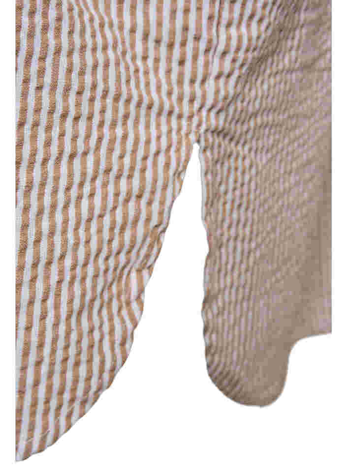 Randig bomullsskjorta med 3/4-ärmar, Natural Stripe, Packshot image number 3