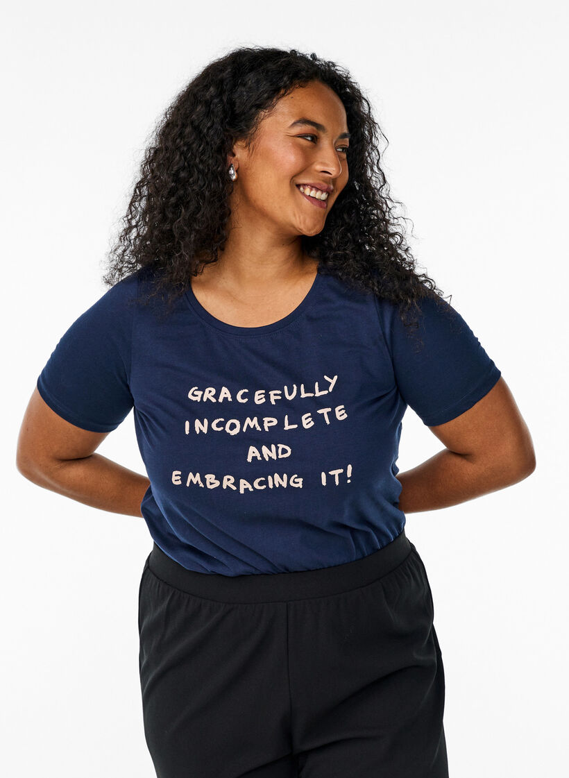 FLASH - T-shirt med tryck, Blå, Model image number 0