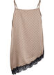 Linne med spets och asymmetrisk nederkant, Beige, Packshot image number 1