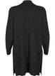 FLASH - Ribbstickad cardigan med slitsar, Dark Grey Melange, Packshot image number 1
