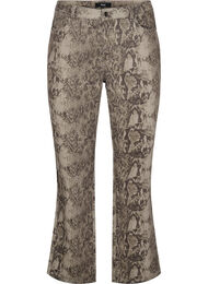 Gemma-jeans med hög midja och ormmönster, Brun