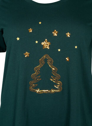 T-shirt med jultryck och paljetter, Scarab W.  Tree, Packshot image number 2