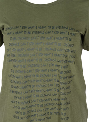 T-shirt i ekologisk bomull med tryck, Thyme Melange, Packshot image number 2