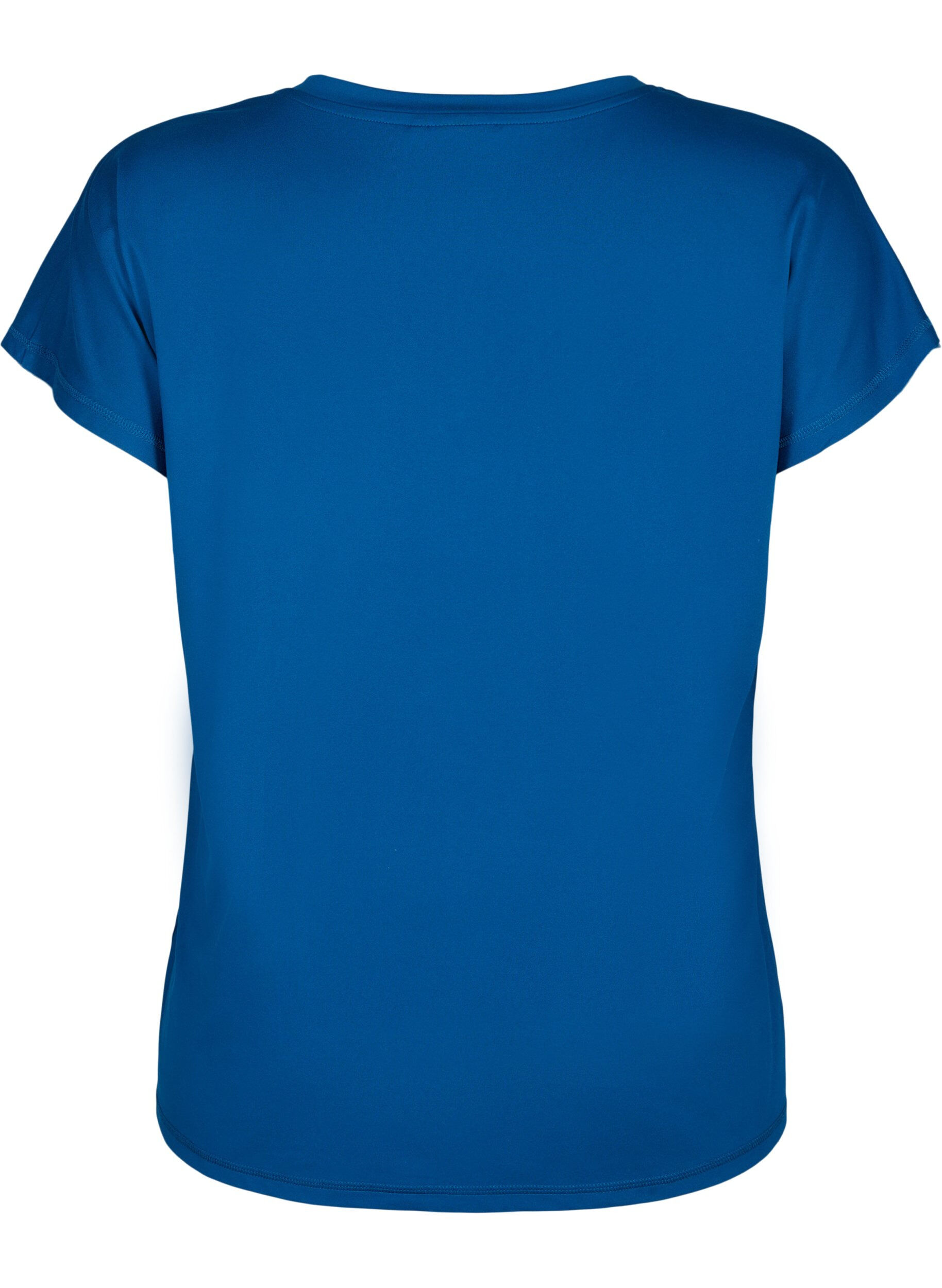 Zizzi Tr&auml;nings t-shirt med v-ringning och l&ouml;s passform, Blue Opal, Packshot image number 1