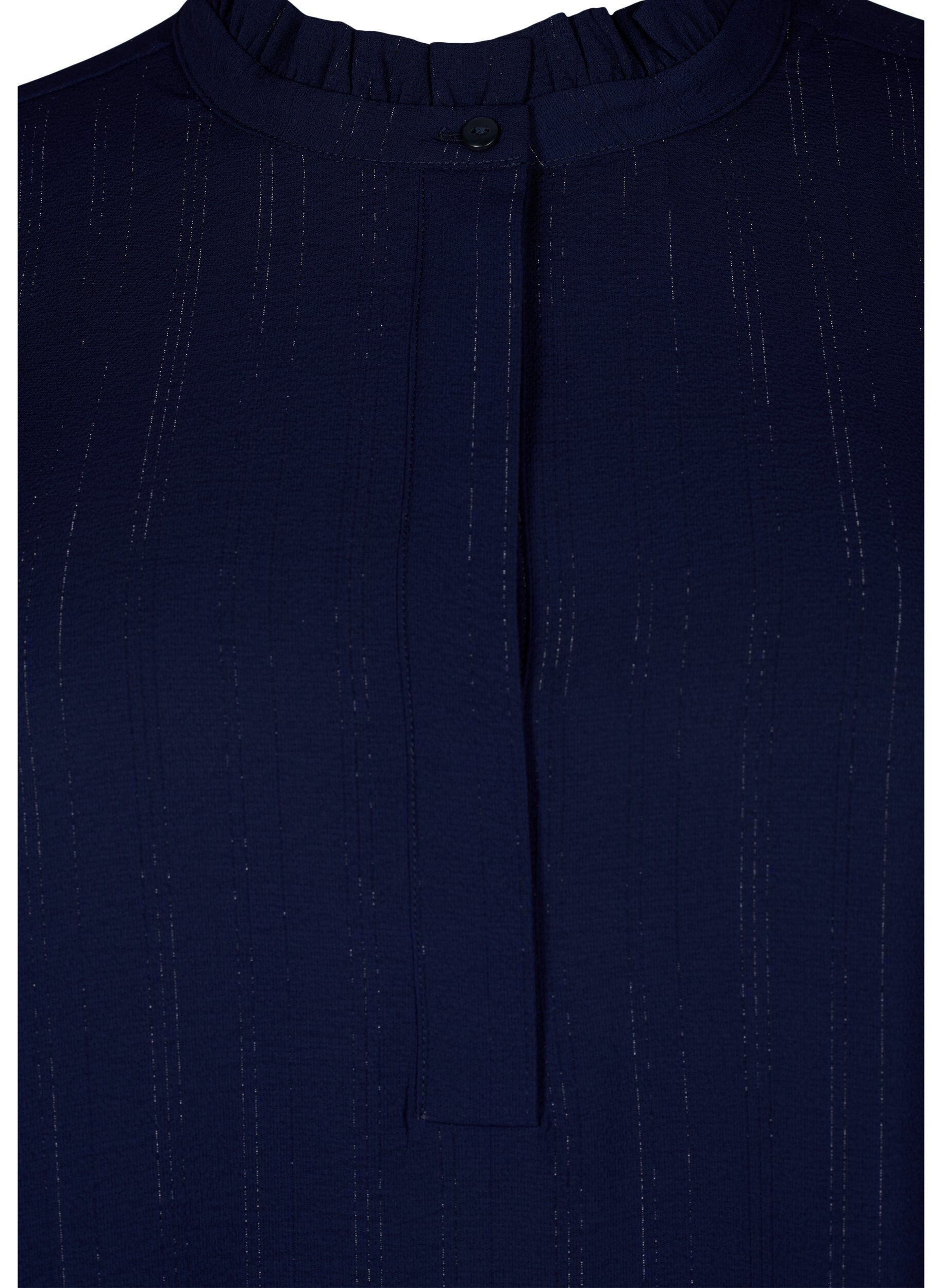 Zizzi Kort kl&auml;nning med volanger och glitter, Bl&aring;, Packshot image number 2