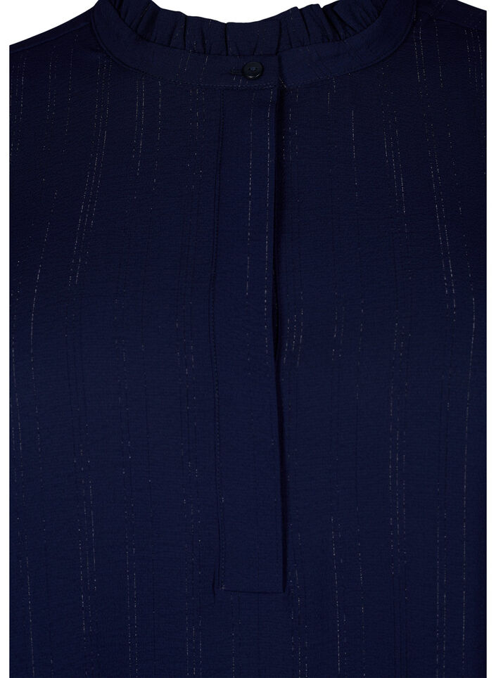 Kort klänning med volanger och glitter, Blå, Packshot image number 2