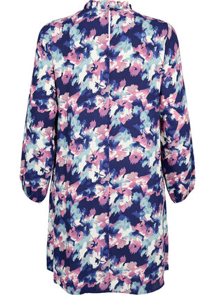 FLASH - Långärmad klänning med blommigt mönster, Evening Blue Water, Packshot image number 1