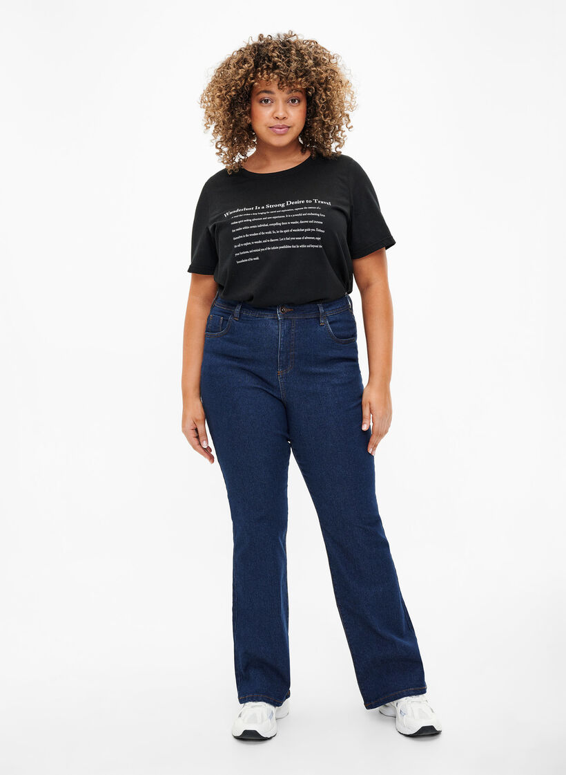 T-shirt från FLASH med tryck, Black Wanderlust, Model image number 2