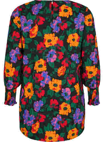 Blommig tunika med smock, Multi Flower AOP, Packshot image number 1