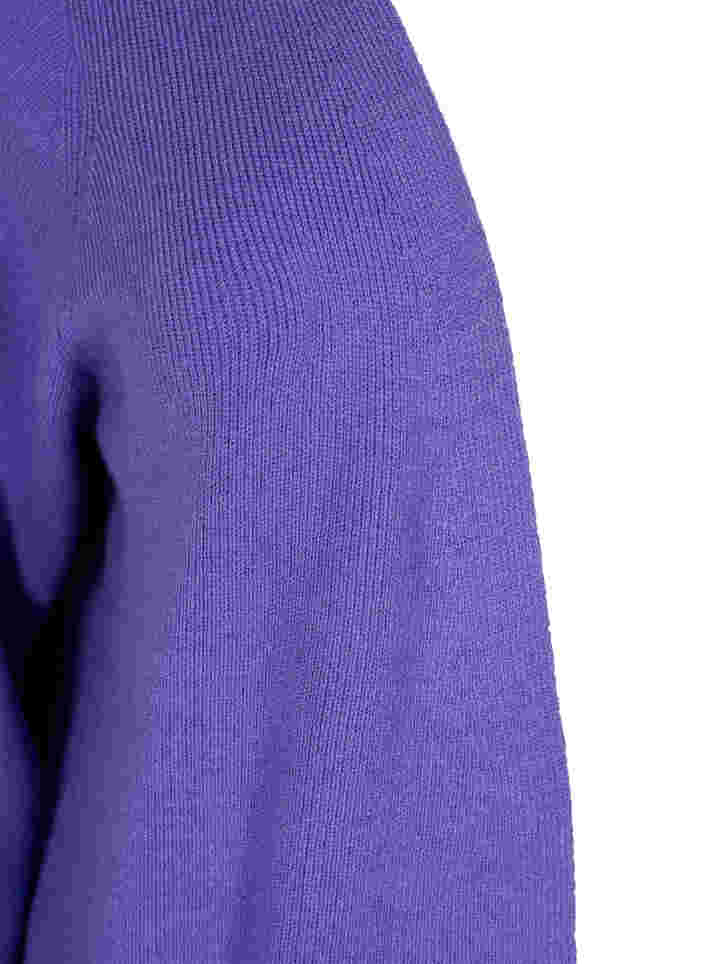 Lång stickad kofta med ballongärmar, Purple Opulence, Packshot image number 2