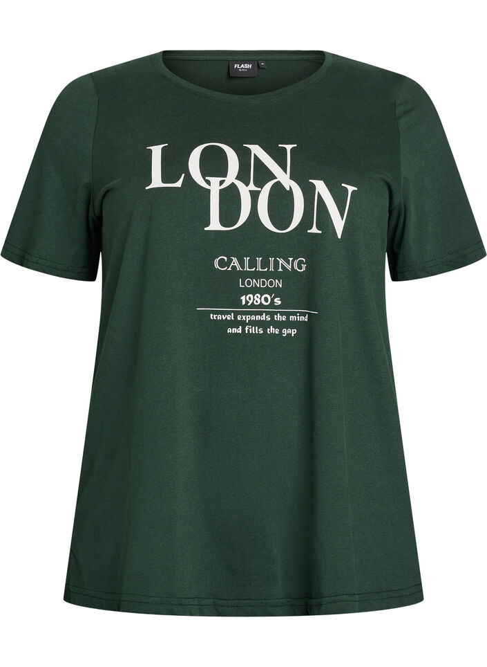 T-shirt med tryck, Gr&ouml;n, Packshot image number 0