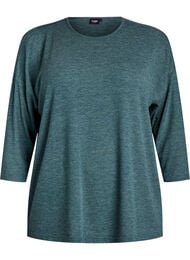 Jerseyblus med 3/4-&auml;rm, Gr&ouml;n