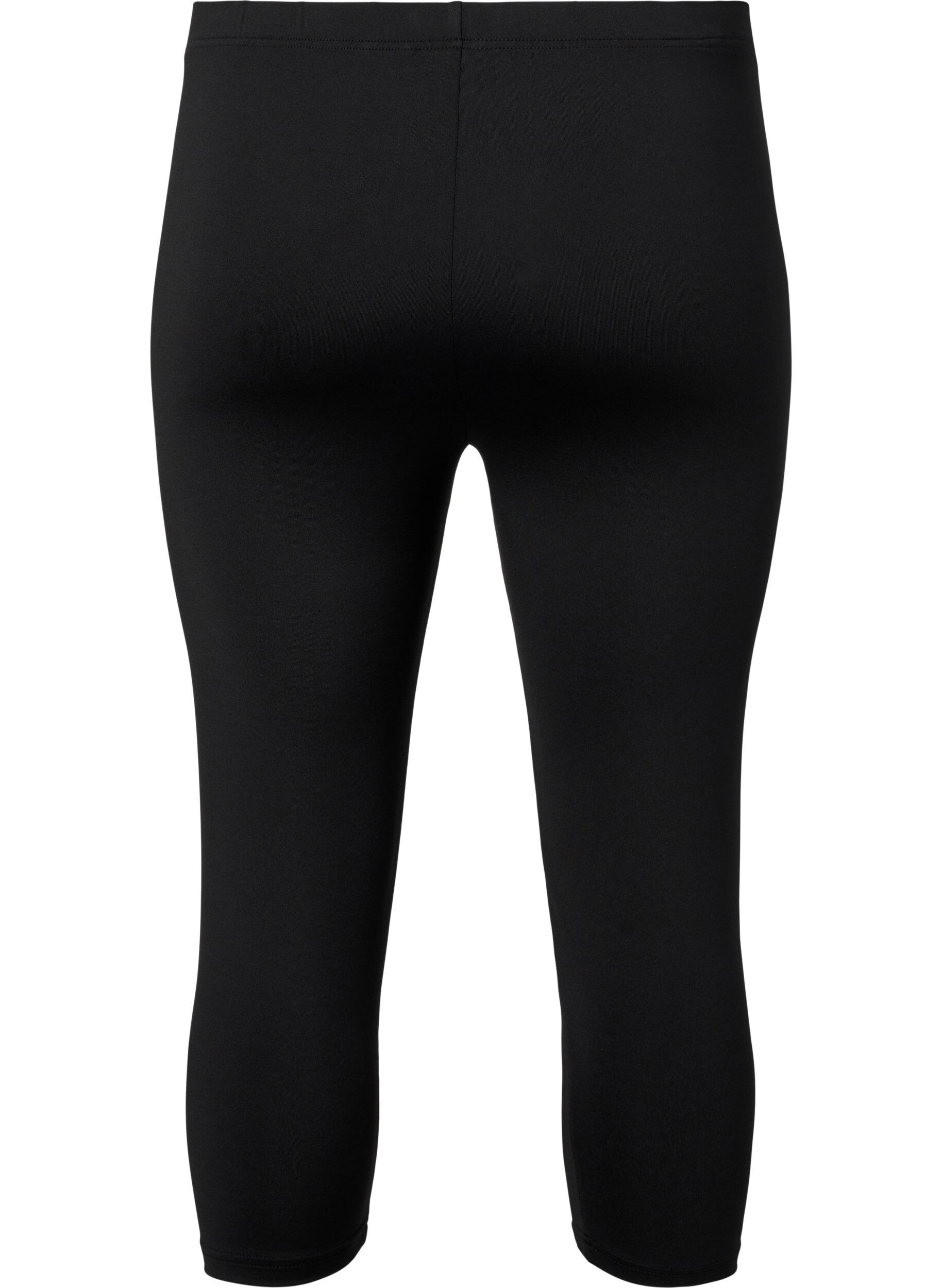 Zizzi 2-pack 3/4 leggings, Black / LEO AOP, Packshot image number 1
