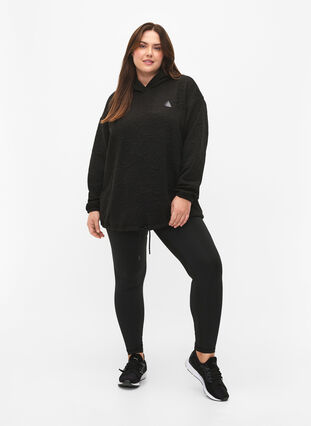 Sportig sweatshirt med huva, Black, Model image number 3