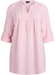 Tunika i bomullsmuslin med broderie anglaise, Rosa, Packshot image number 0
