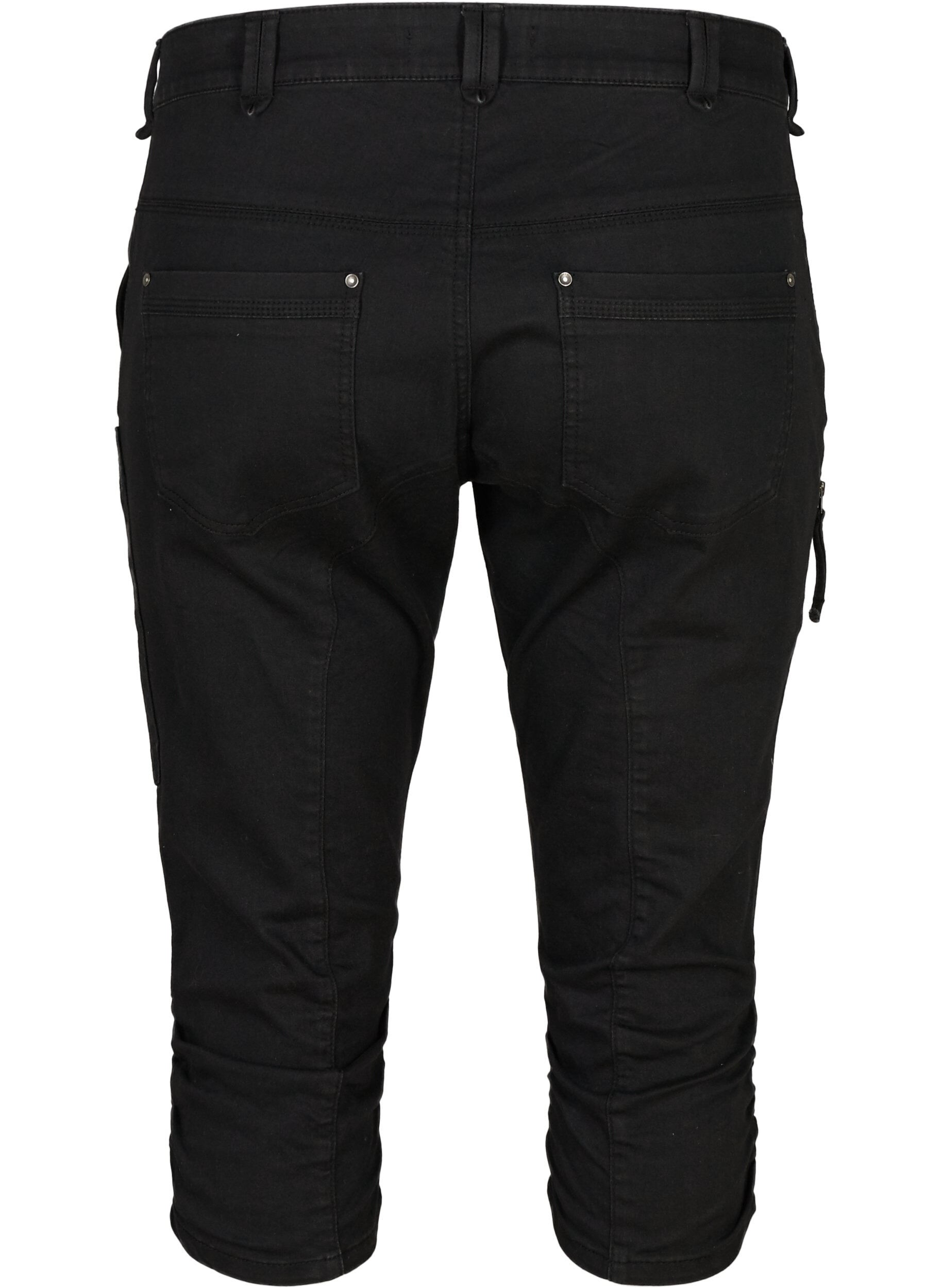Zizzi Slim fit capri-jeans med fickor, Svart, Packshot image number 1