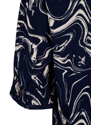 Blommönstrad tunika med 3/4-ärm, N. Blazer Swirl AOP, Packshot image number 3