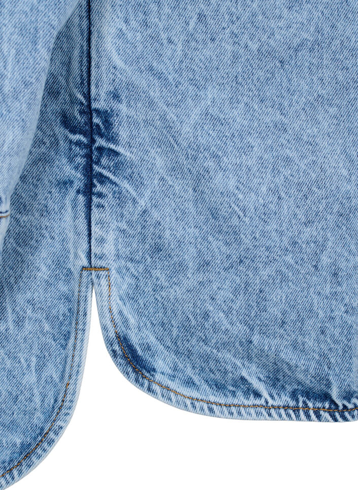 Löst sittande denimjacka med knappar, Light blue denim, Packshot image number 3