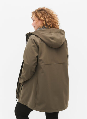 Kort softshell jacka med fickor, Bungee Cord , Model image number 1