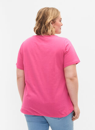 Kortärmad t-shirt i bomull, Shocking Pink, Model image number 1