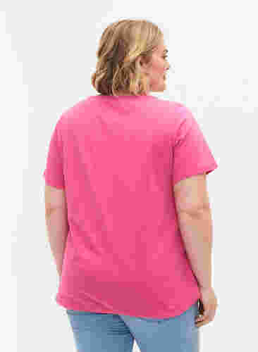 Kortärmad t-shirt i bomull, Shocking Pink, Model image number 1