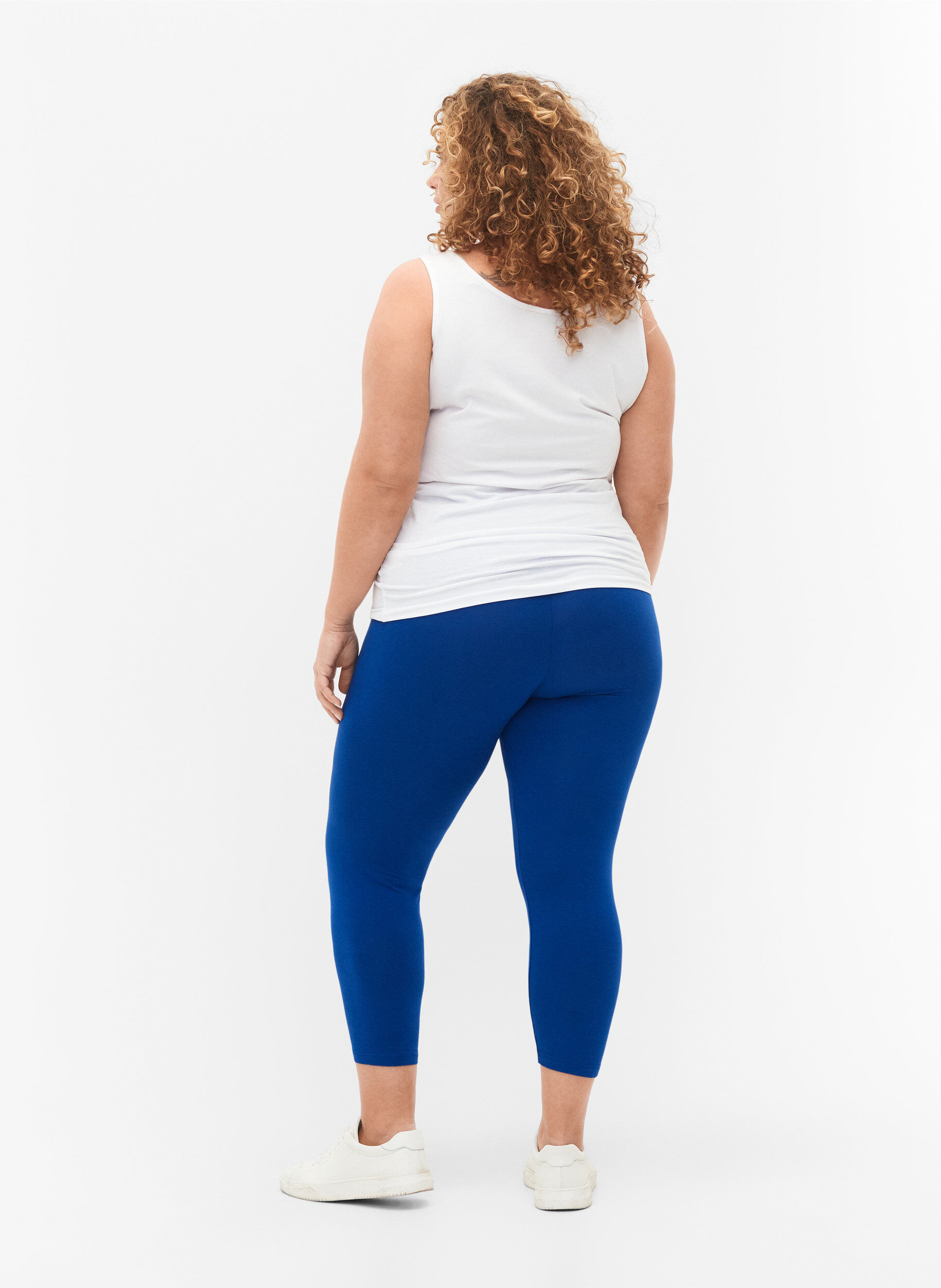 Zizzi3/4 bas-leggings, Bl&aring;, Model image number 2