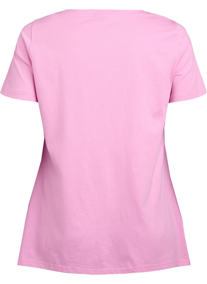 T-shirt med rund hals och A-linjeform, Rosa, Packshot image number 1