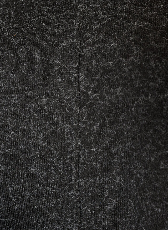 Stickad poncho med rund hals, Gr&aring;, Packshot image number 2