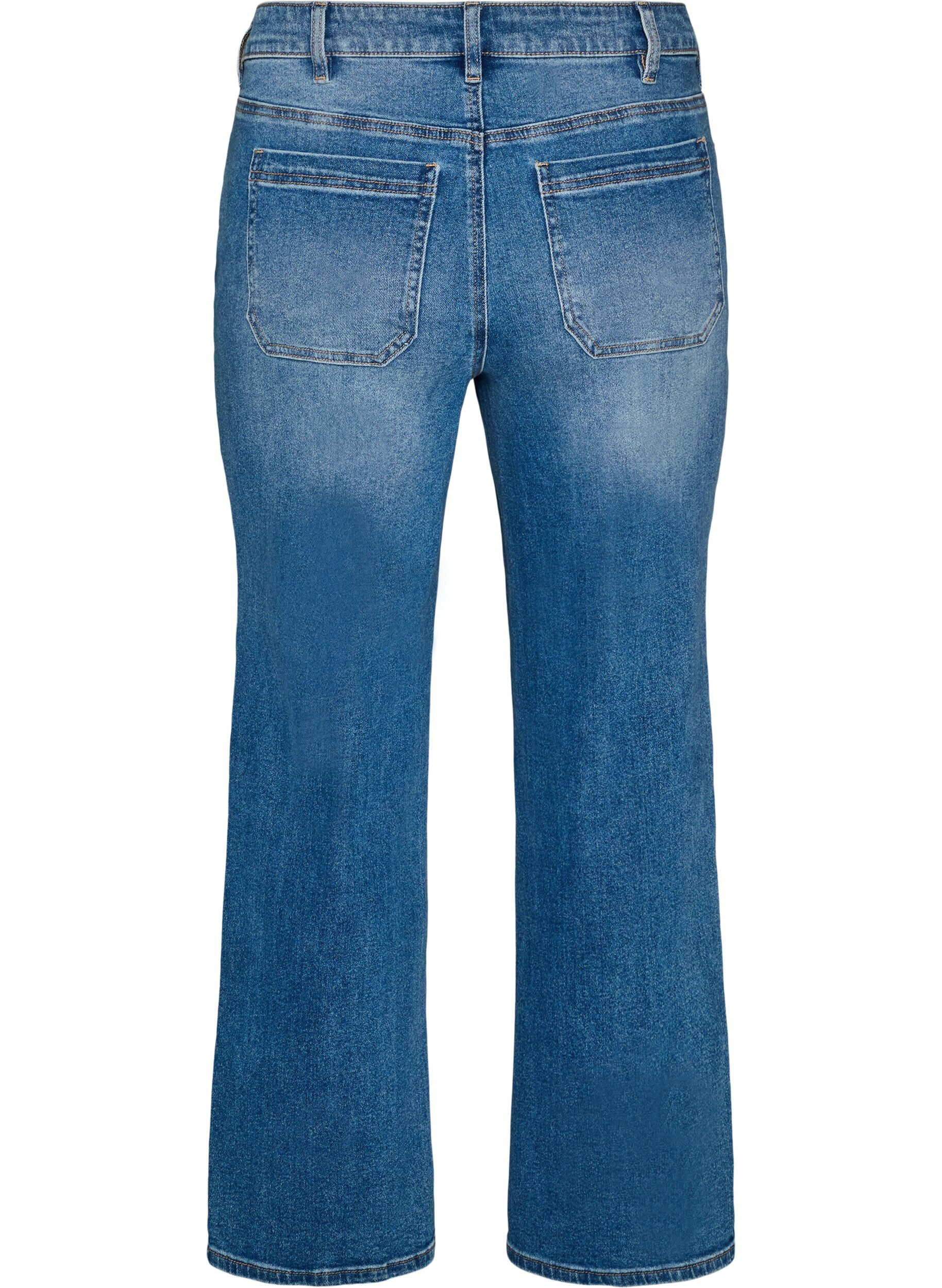 ZizziRaka jeans med en l&auml;tt sliten look, Bl&aring;, Packshot image number 1