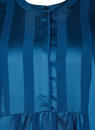 A-linjeformad klänning med ränder och halv ärm, Titan, Packshot image number 2