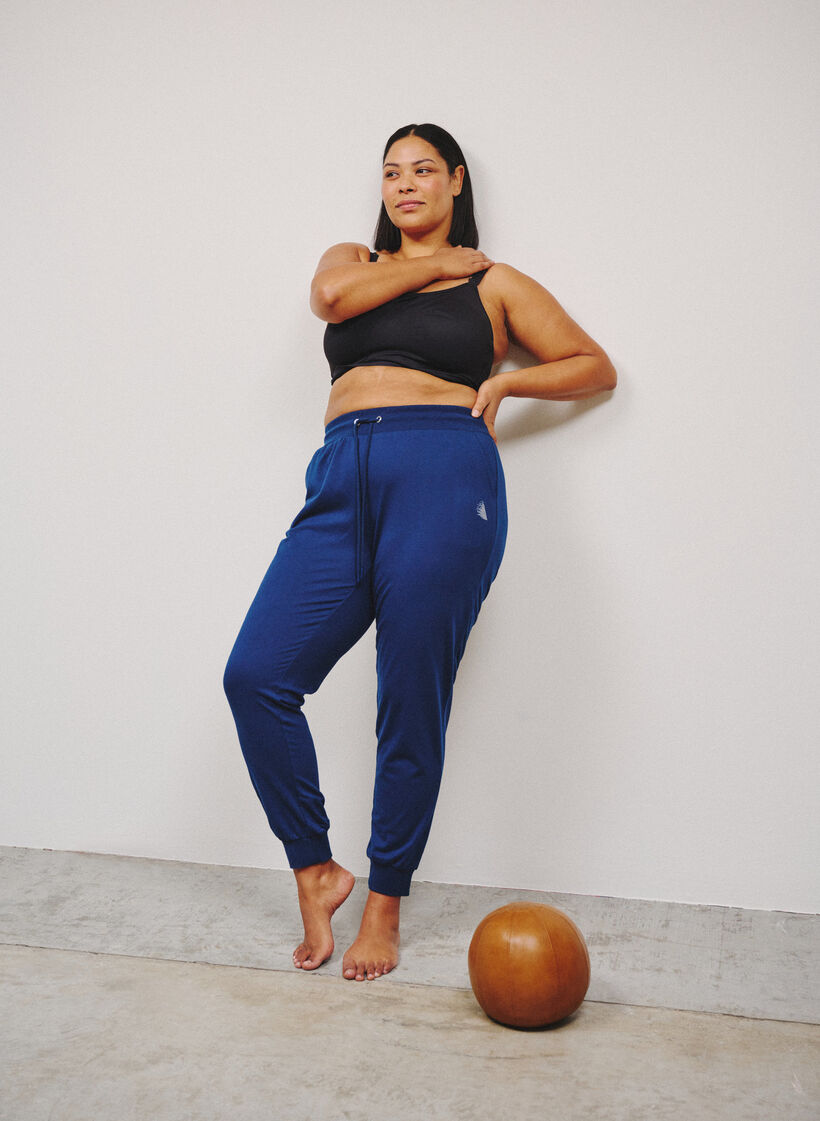 L&ouml;sa tr&auml;ningsbyxor med fickor, Bl&aring;, Image image number 0