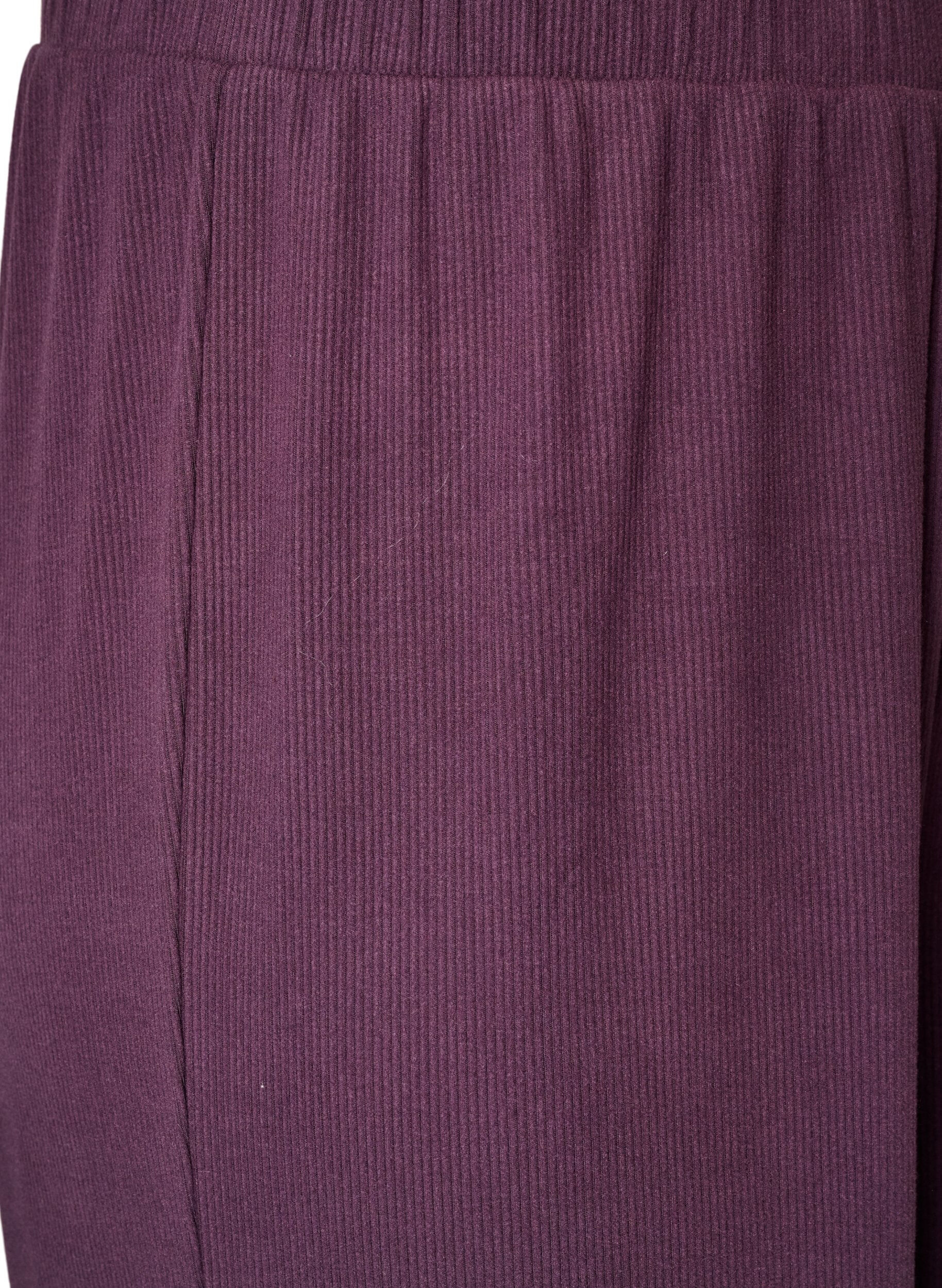 ZizziByxor i ribbad jersey med vida ben, Lila, Packshot image number 2