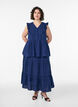 &Auml;rml&ouml;s blus i bomullsmuslin med volanger, Bl&aring;, Model image number 1
