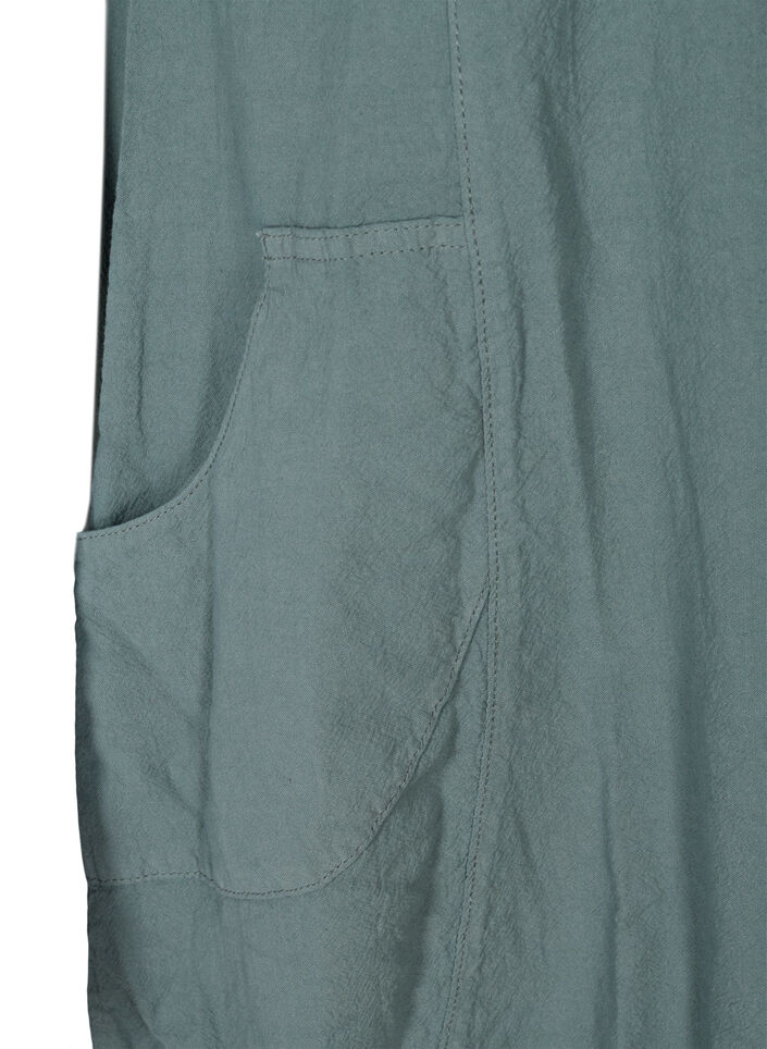 Kort&auml;rmad kl&auml;nning i bomull, Gr&ouml;n, Packshot image number 3