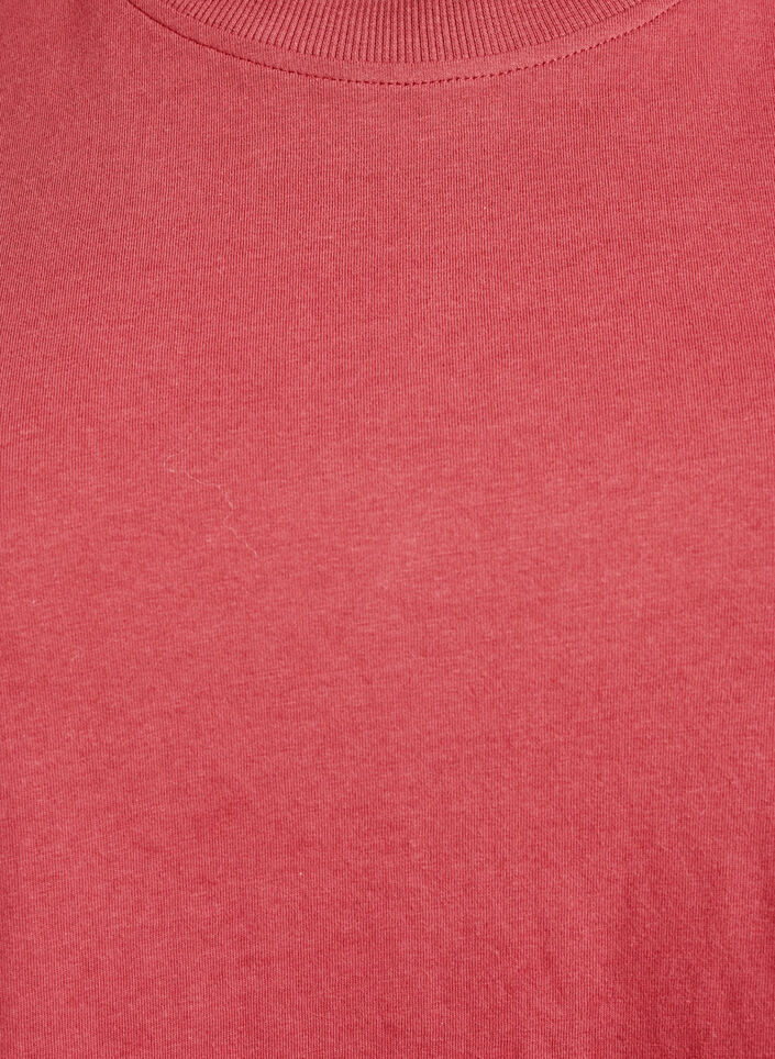 Enkel t-shirt i bomull med rund halsringning, R&ouml;d, Packshot image number 2