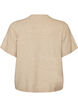 Stickad kofta med korta &auml;rmar, Beige, Packshot image number 1