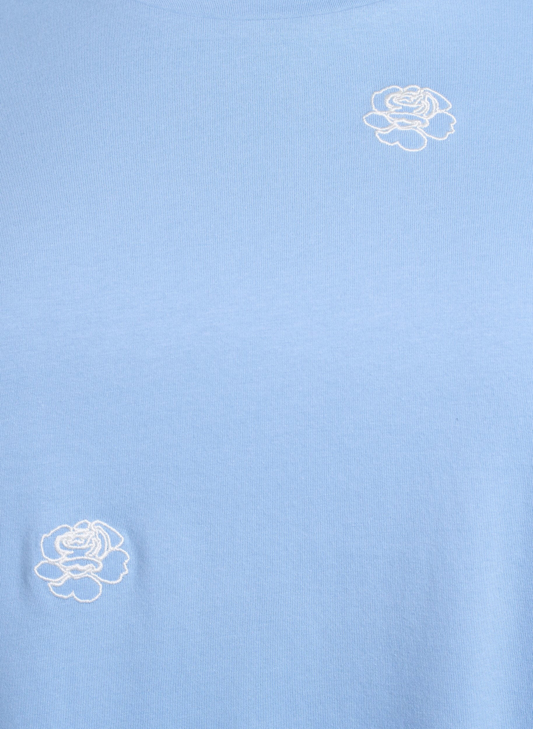 ZizziT-shirt i ekologisk bomull med broderade motiv, Bl&aring;, Packshot image number 2