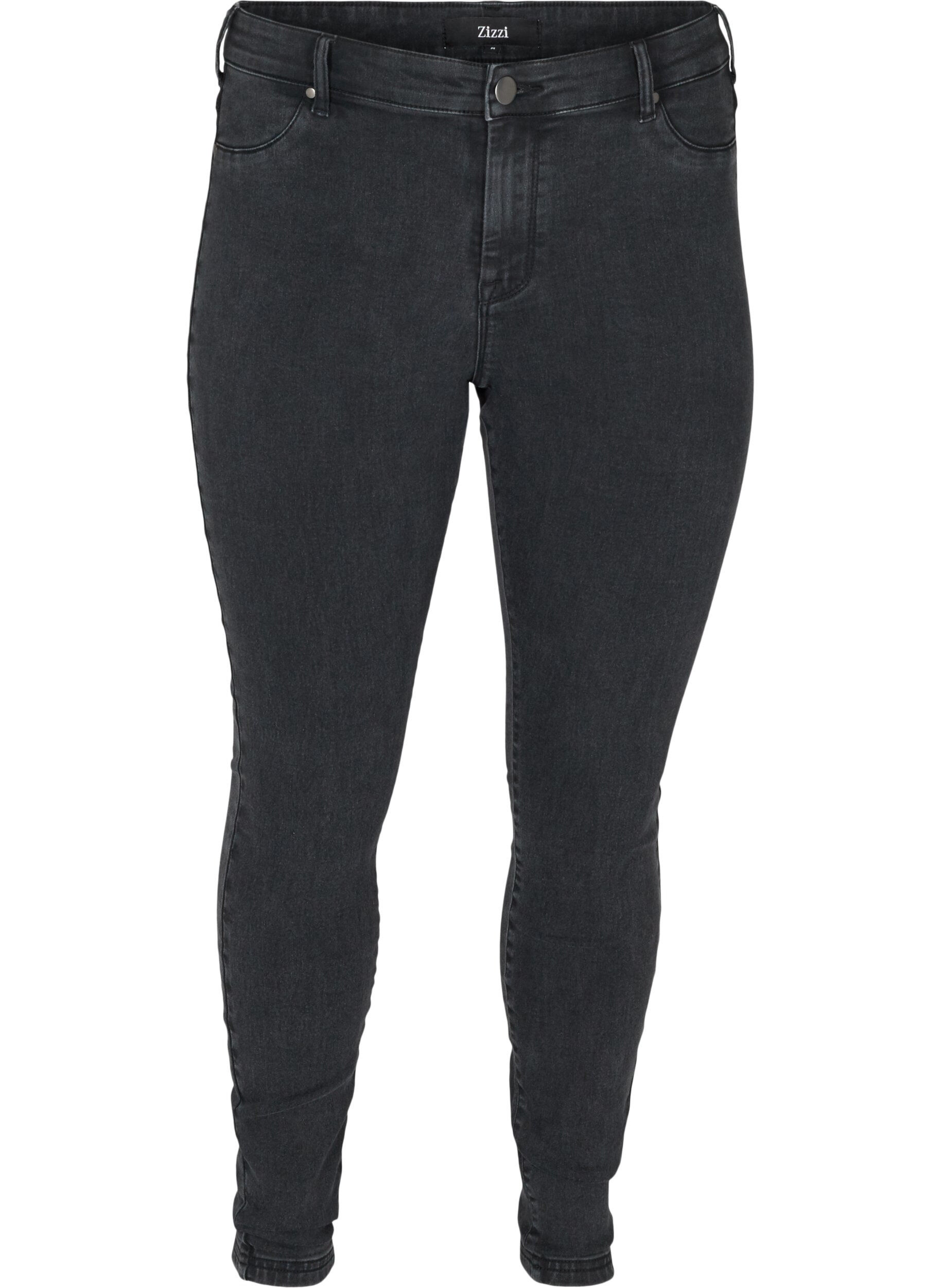 Zizzi Jeggings i bomullsmix, Grey Denim, Packshot image number 0