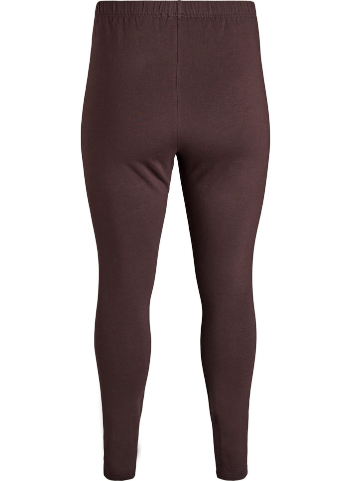 Leggings i bomull med foder, Brun, Packshot image number 1