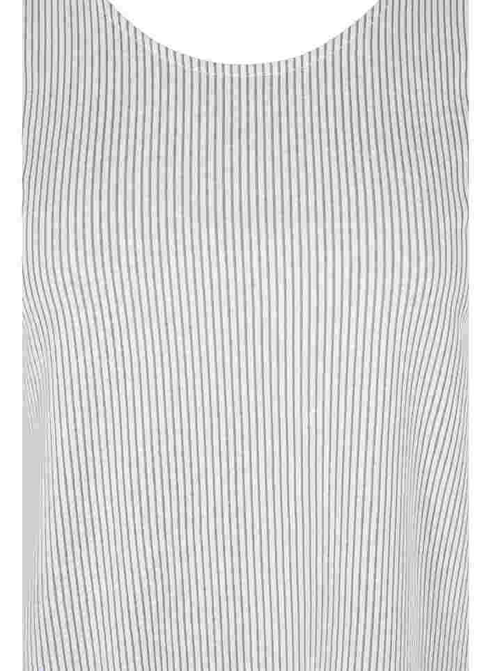 Randig blus med 3/4-ärmar, Dusty Olive Stripe, Packshot image number 2