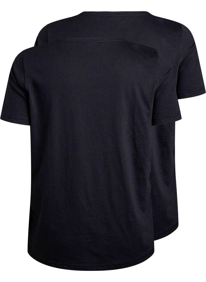 FLASH - 2-pack t-shirts med rund halsringning, Black/Black, Packshot image number 1