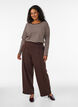 Randig blus med l&aring;nga &auml;rmar, Brun, Model image number 1