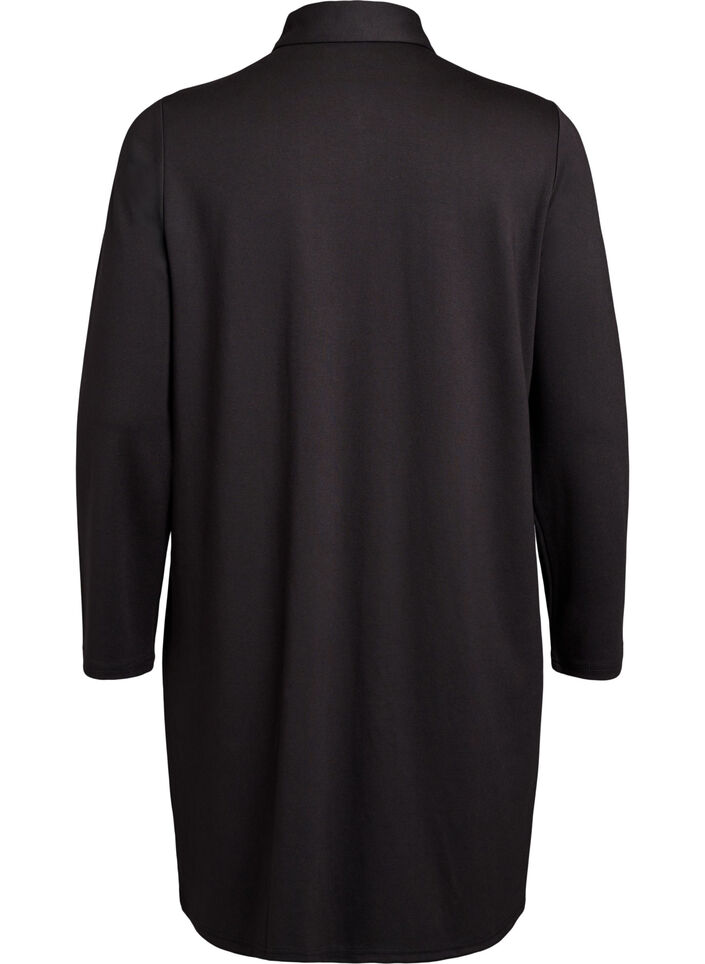 Skjortkl&auml;nning med dekorativa knappar, Svart, Packshot image number 1