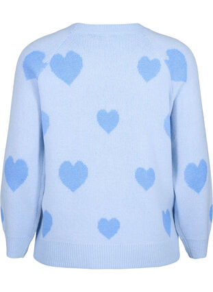 Pullover med hjärtan, Ch. Blue/Blue Bonnet, Packshot image number 1