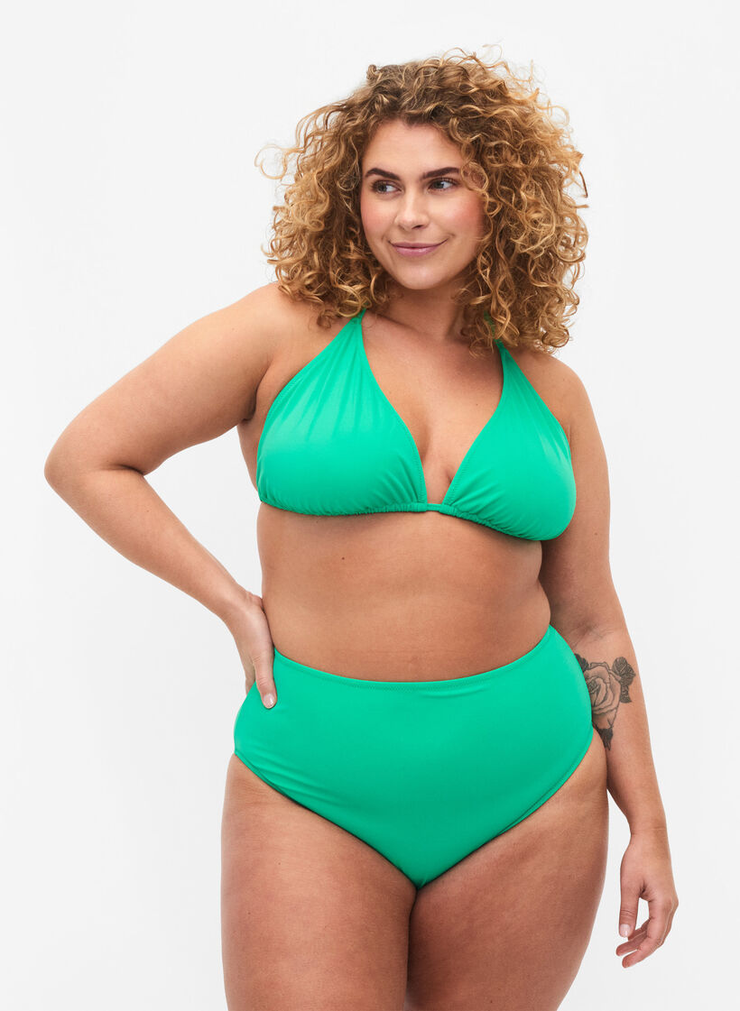 Bikinitrosa med hög midja, Grön, Model image number 0
