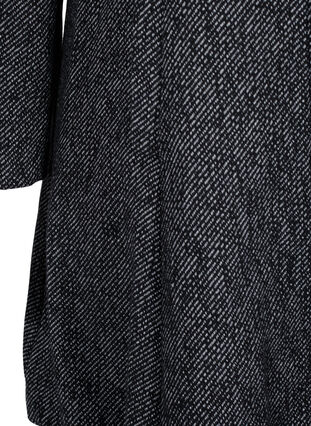 Ullkappa med hög krage och fickor, Black solid, Packshot image number 3